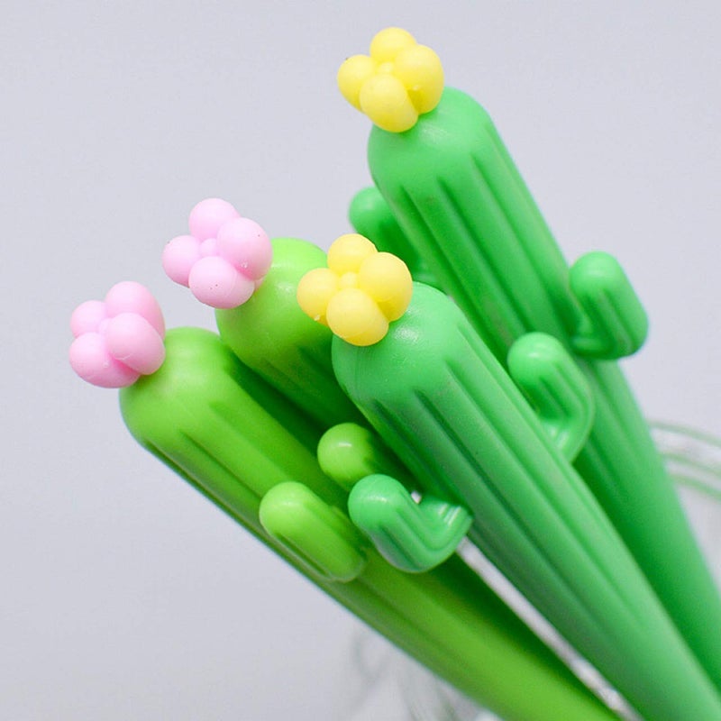Sencoo 4 pack Blue Ink Gel Pens Creative Cactus Pen Stationery School Student Gift - Image 3